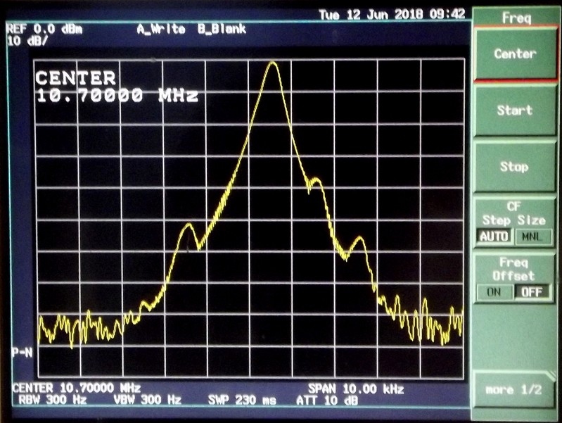 10.7 MHZ TX-RX IF spectrum